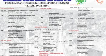 Program Manifestacije “Ilijaški dani 2019”